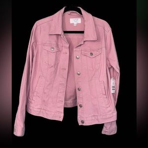 NWT Pink Denim Jacket Size Large 12/14